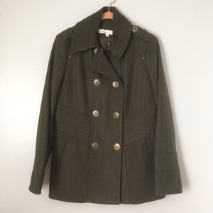 Kenneth Cole Olive Green Wool Peacoat